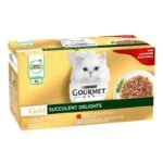 Gourmet Gold Succulent Delights 24x85g su vištiena/jautiena/lašiša/žuvimi