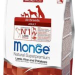 Monge adult sausas pašaras (ėriena, ryžiai, bulvės) 2,5kg