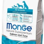Monge Hypoallergenic adult sausas pašaras (lašiša ir tunas) 2,5kg