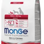 Monge Dry Dog Mini Adult 3 kg sausas pašaras mažų veislių suaugusiems šunims su vištiena 3kg