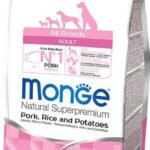 Monge spec. line adult sausas pašaras suaugusiems šunims su kiauliena, ryžiais ir bulvėmis 12kg