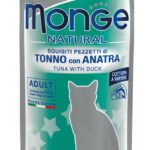 Monge Natural kons. pašaras suaugusioms katėms tuno kąsneliai su antiena želėje 80g