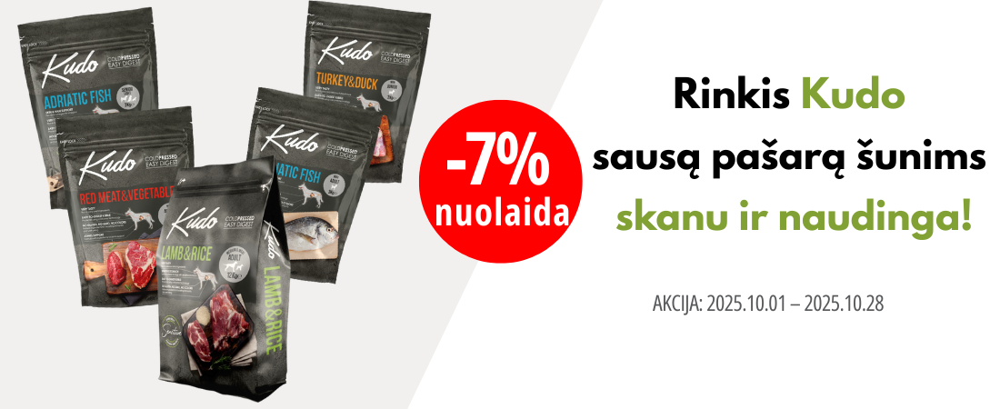 Rinkis Kudo sausą pašarą šunims skanu ir naudinga!