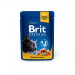 Brit Premium konservuotas pašaras katėms maiš. Salmon&Trout 100 g x 24