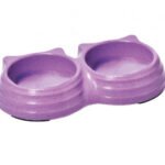 Record bambukinis violetinis dubenėlis katėms 150+150ml