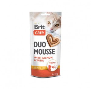 110620266a2a0fc01c200.jpeg Brit Care Cat Creamy Duo Mousse with Salmon and Tuna tyrelės skanėstai katėms 56 g - Image 1